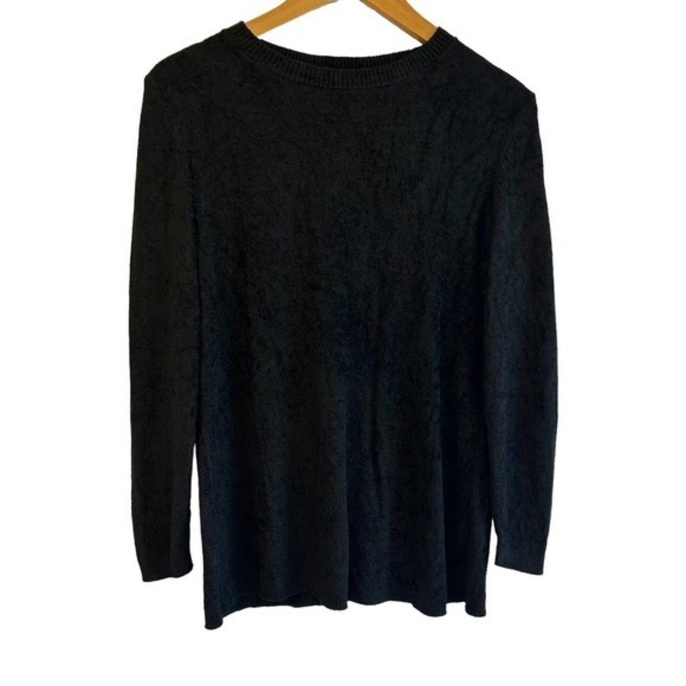 J. Jill Viscose‎ Soft Sweater Top Size Medium Petite Black